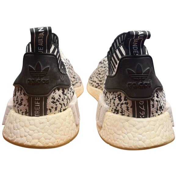 ADIDAS NMD R1 Men's 8 Primeknit Zebra Black White Sneakers Running Shoes - Picture 8 of 13